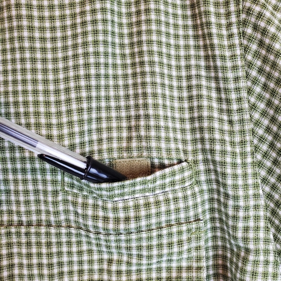 Vintage Flyshacker Green Checkered Outdoor Fishing Shirt Button Up Size L Mens - Picture 5 of 11